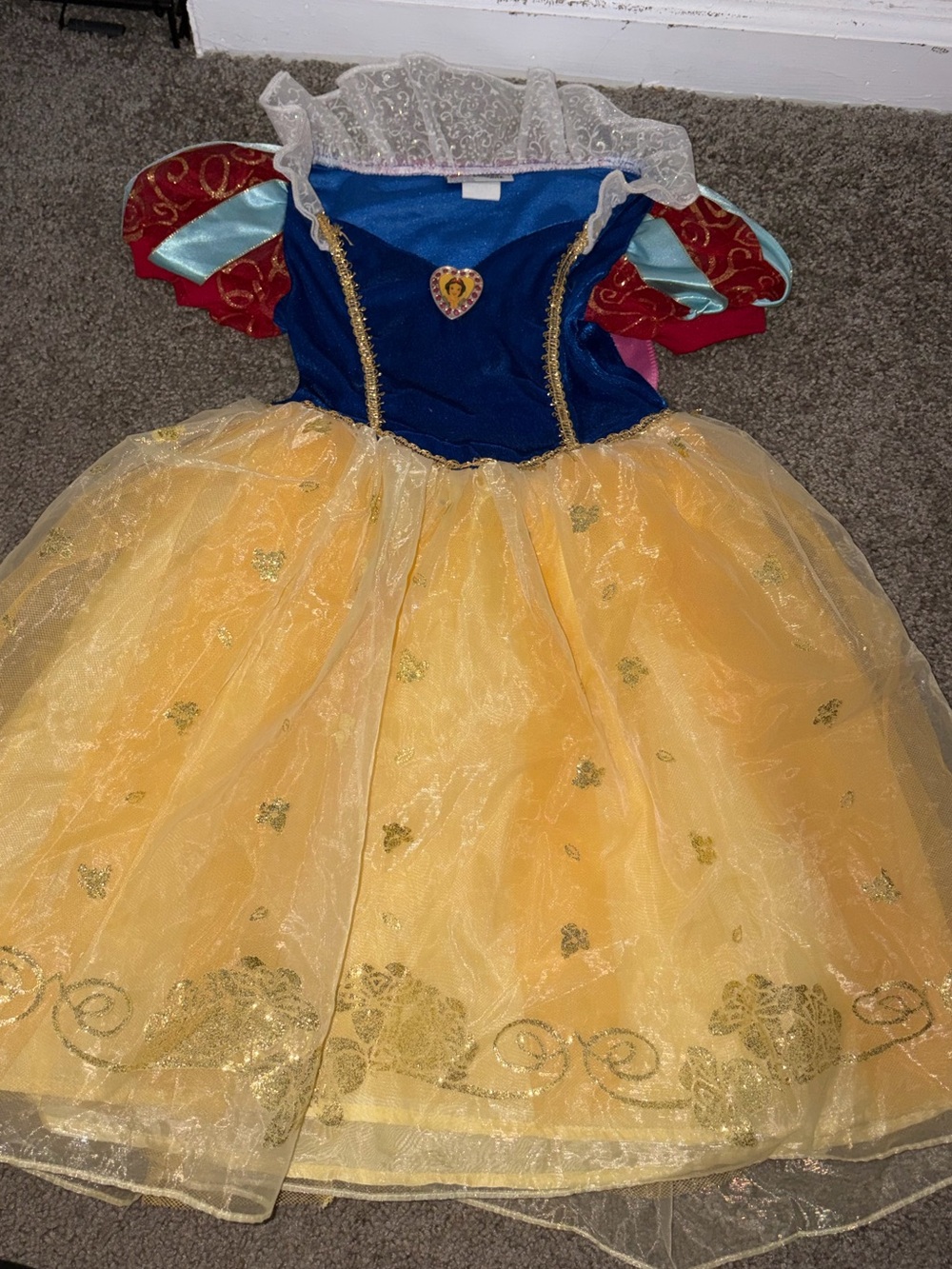 Disney Snow White Yellow Blue Red Princess Dress Costume